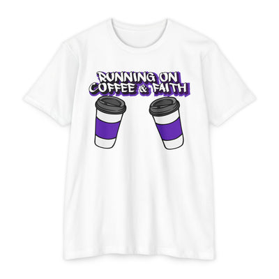Running on Coffee & Faith Unisex T-Shirt - Casual Tee for Coffee Lovers