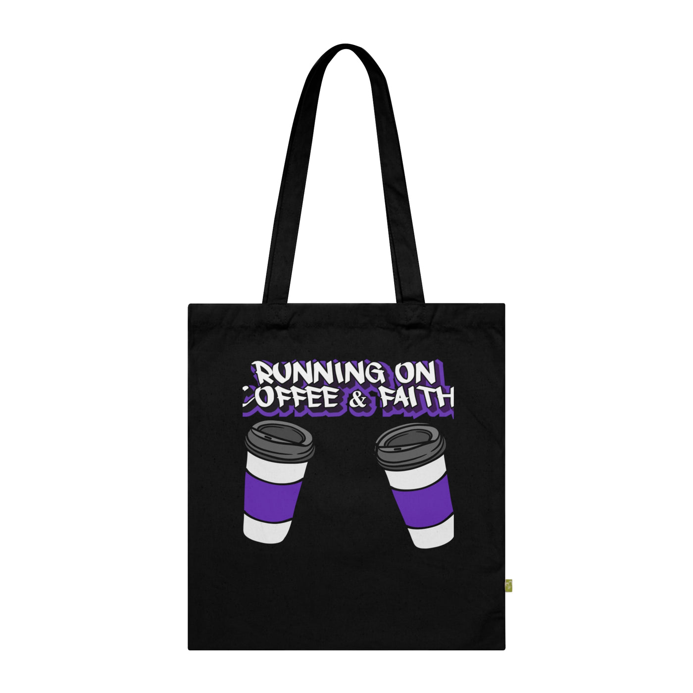 Running on Coffee & Faith Organic Cotton Tote Bag