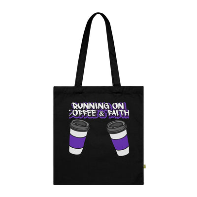 Running on Coffee & Faith Organic Cotton Tote Bag