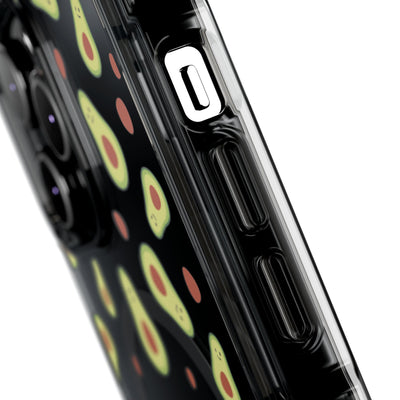 Playful Avocado Magnetic Clear Phone Case - Fun & Quirky Design