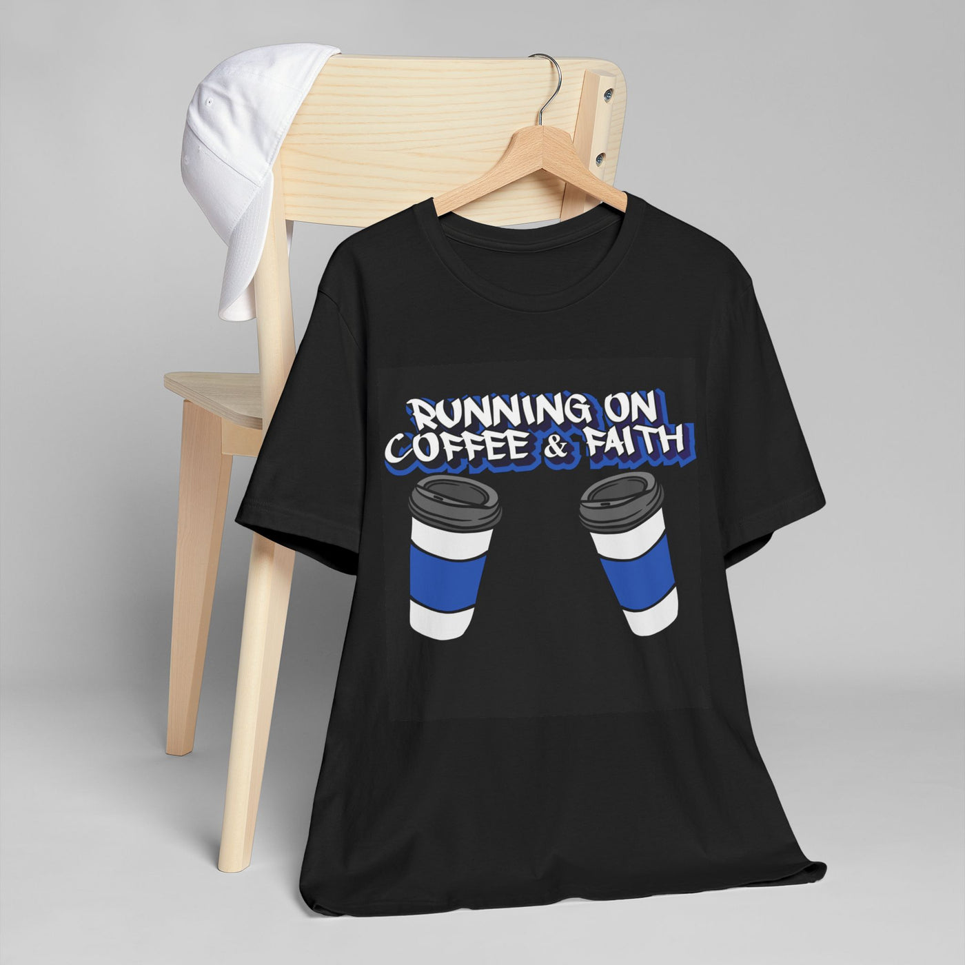Running on Coffee & Faith Unisex Jersey T-Shirt - Perfect for Coffee Lovers & Faithful Souls