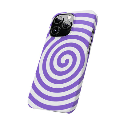 Trendy Purple Spiral Slim Phone Case - Stylish Protection for Your Device