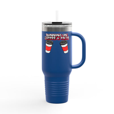 Running on Coffee & Faith Insulated Travel Mug - 40oz Coffee Lover's Companion