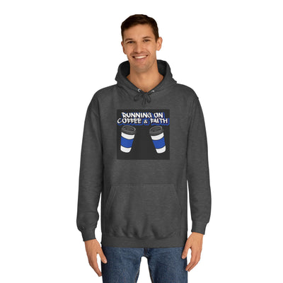 Running on Coffee & Faith Unisex College Hoodie
