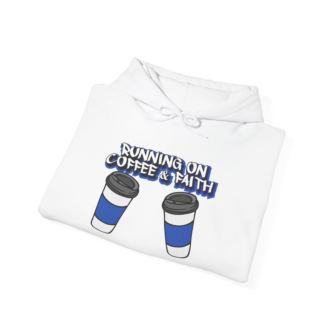Running on Coffee & Faith Hoodie - Unisex Heavy Blend Sweatshirt for Cozy Vibes