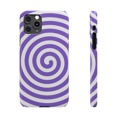 Trendy Purple Spiral Slim Phone Case - Stylish Protection for Your Device