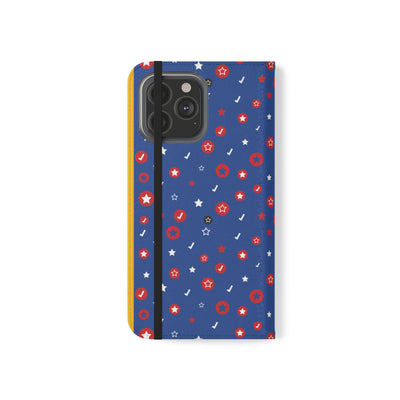 Patriotic Flip Case for Smartphones - Fun Stars and Stripes Design
