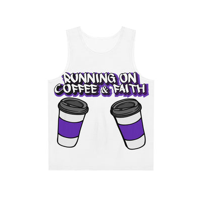Running on Coffee & Faith Men's Tank Top - Perfect for Coffee Lovers