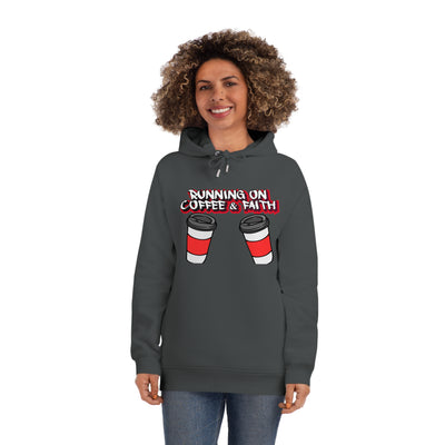 Running on Coffee & Faith Unisex Hoodie | Cozy Motivational Sweatshirt for Coffee Lovers, Perfect Gift for Birthdays, Holidays, Workwear