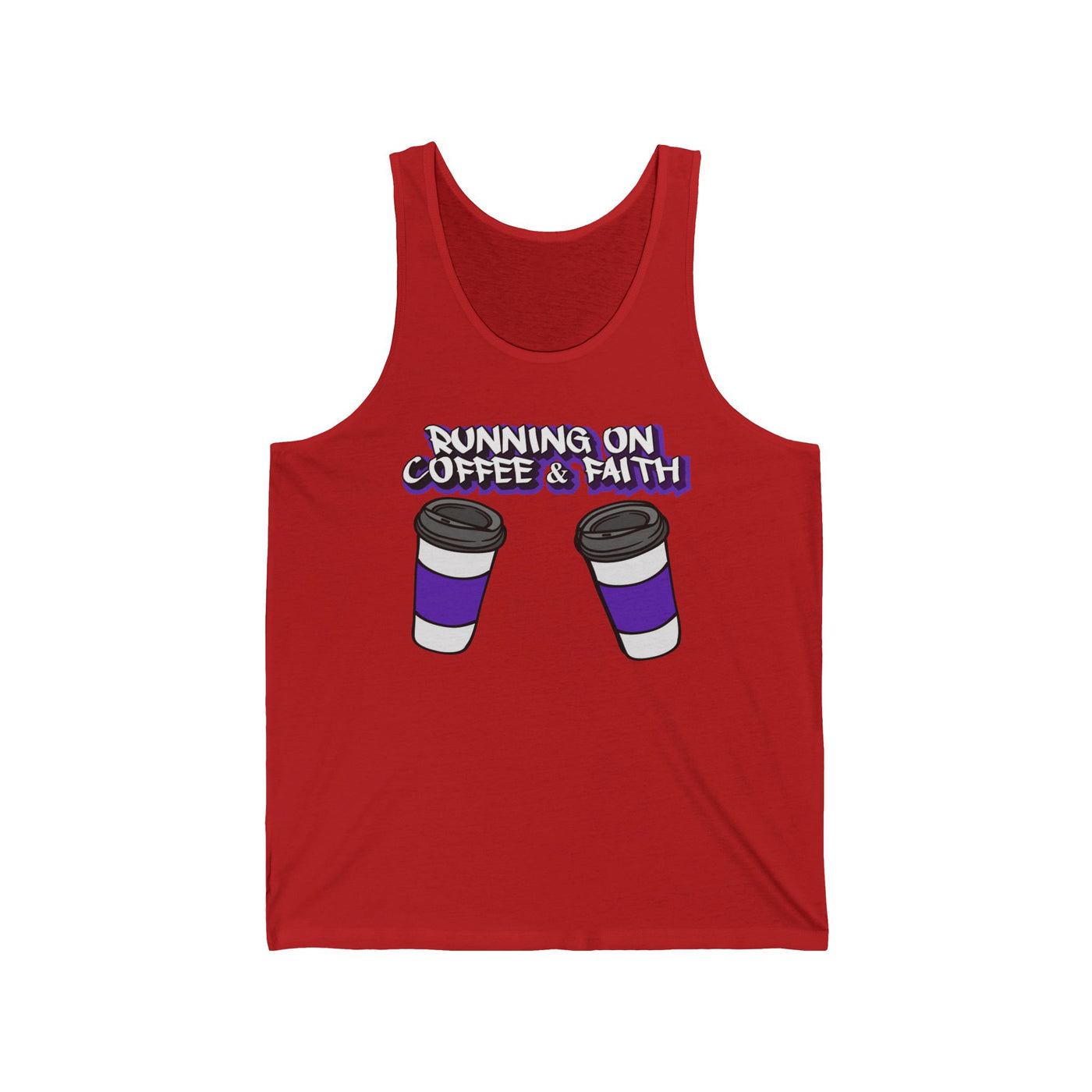 Running on Coffee & Faith Unisex Jersey Tank, Perfect for Coffee Lovers, Faith Enthusiasts, Casual Wear, Gifts for Church Events, [...]