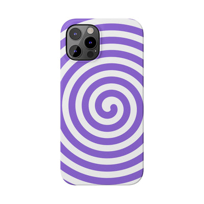 Trendy Purple Spiral Slim Phone Case - Stylish Protection for Your Device
