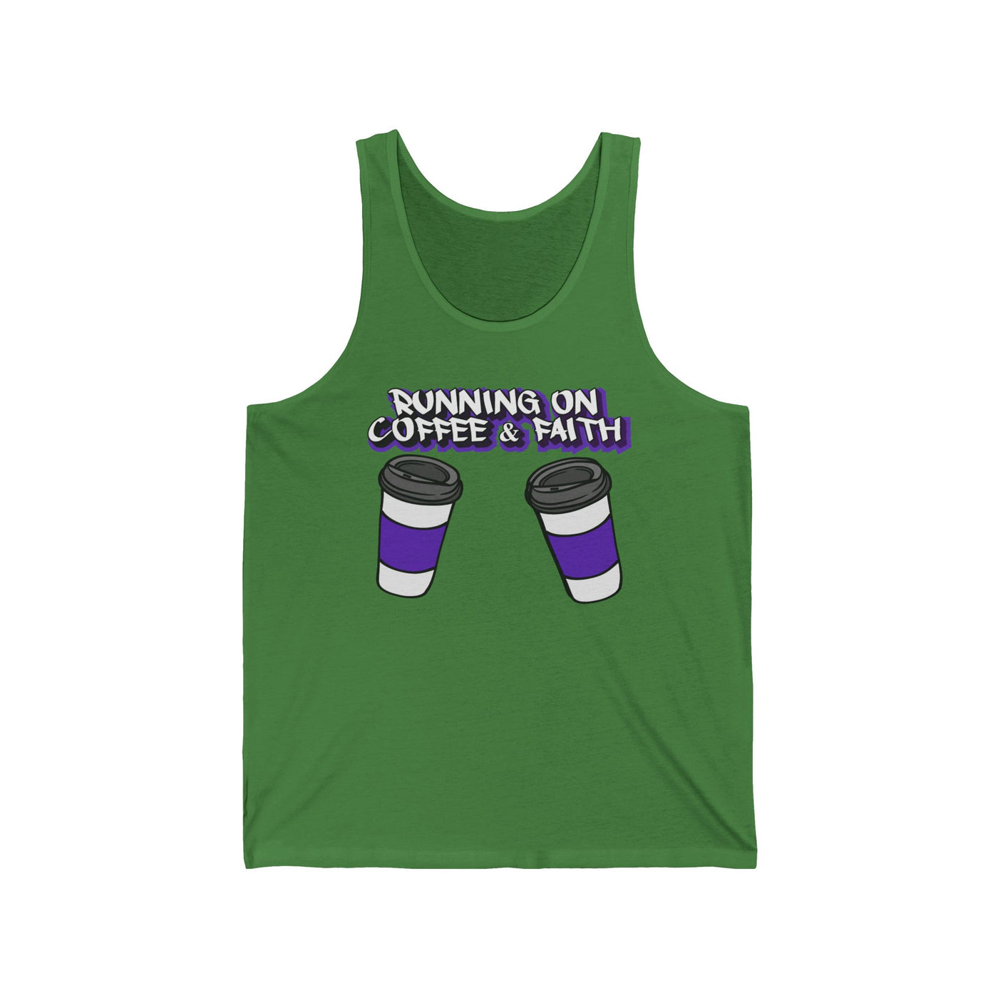 Running on Coffee & Faith Unisex Jersey Tank, Perfect for Coffee Lovers, Faith Enthusiasts, Casual Wear, Gifts for Church Events, [...]