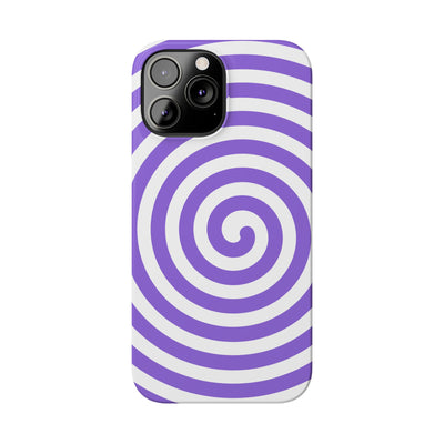 Trendy Purple Spiral Slim Phone Case - Stylish Protection for Your Device