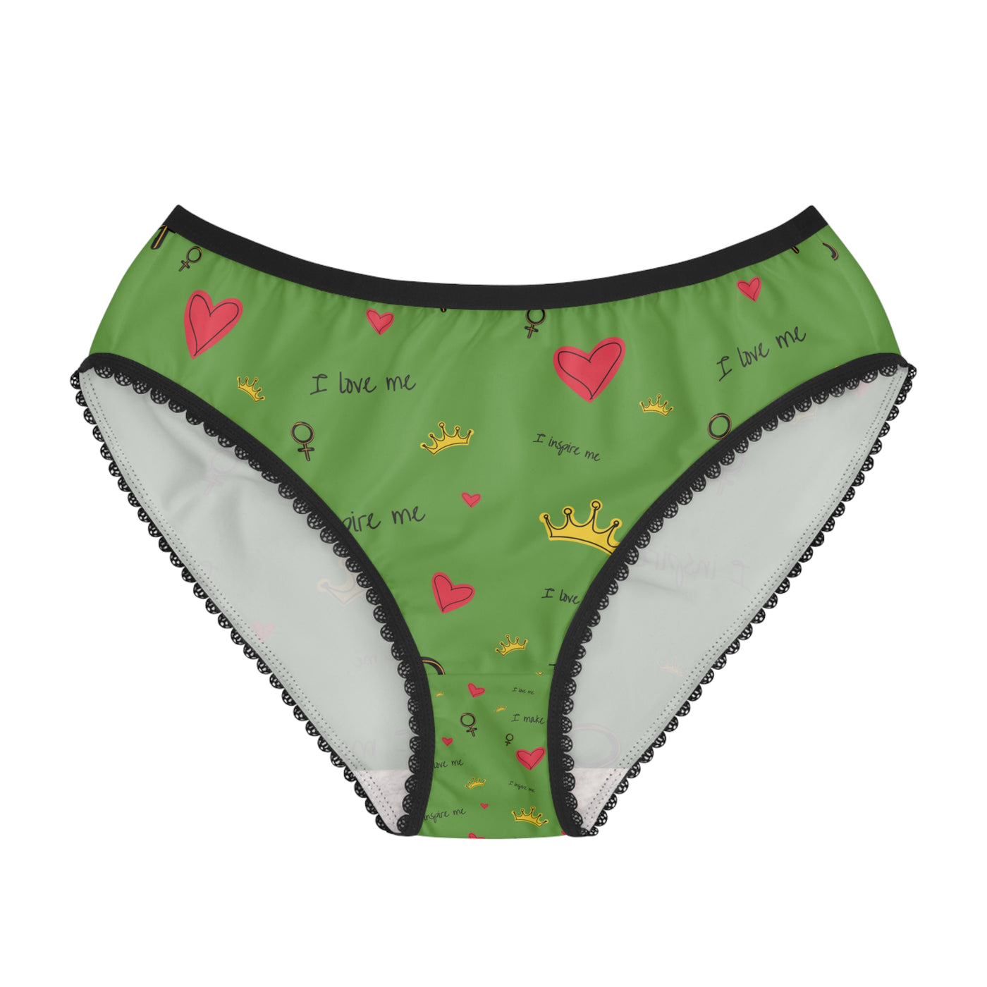 Colorful Women's Briefs with Heart and Crown Designs, Cute Underwear, Fun Lingerie, Gift for Her, Valentine's Day, Self-Love