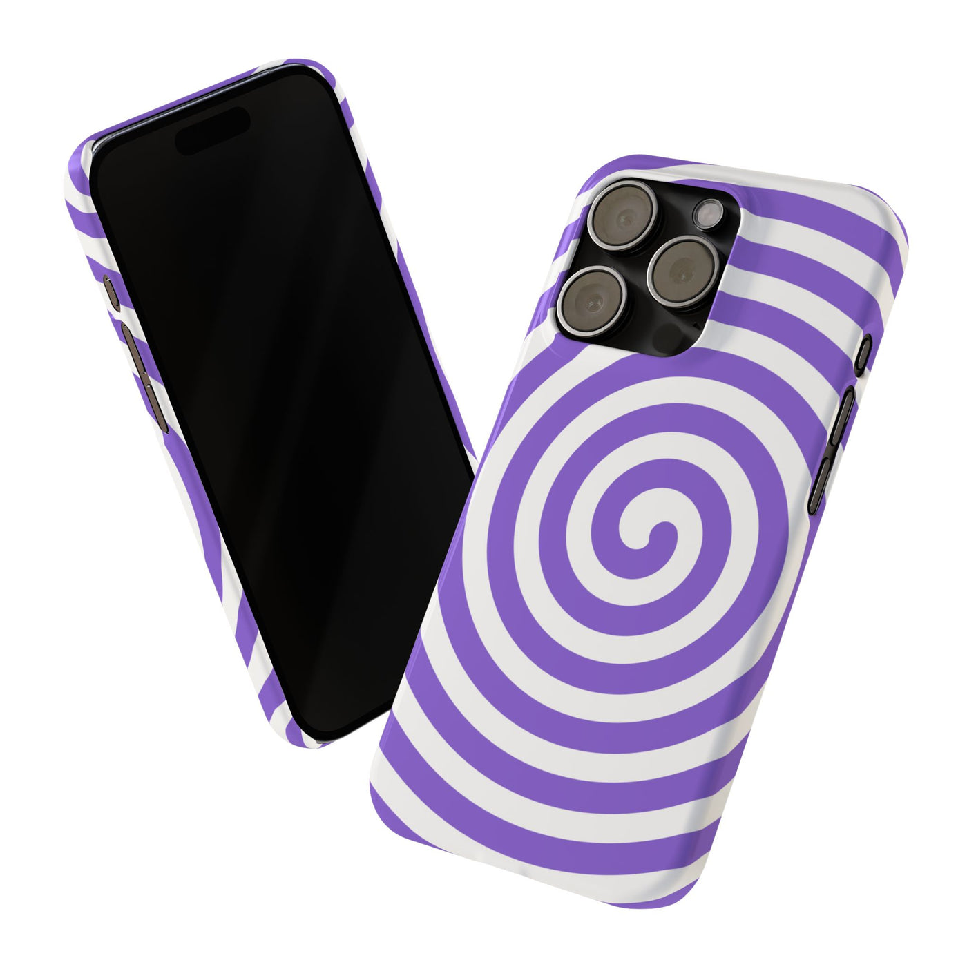 Trendy Purple Spiral Slim Phone Case - Stylish Protection for Your Device