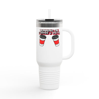 Running on Coffee & Faith Insulated Travel Mug - 40oz Coffee Lover's Companion