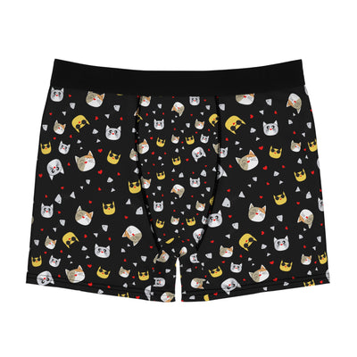 Funny Cat Print Men's Boxer Briefs - Comfy and Playful Underwear