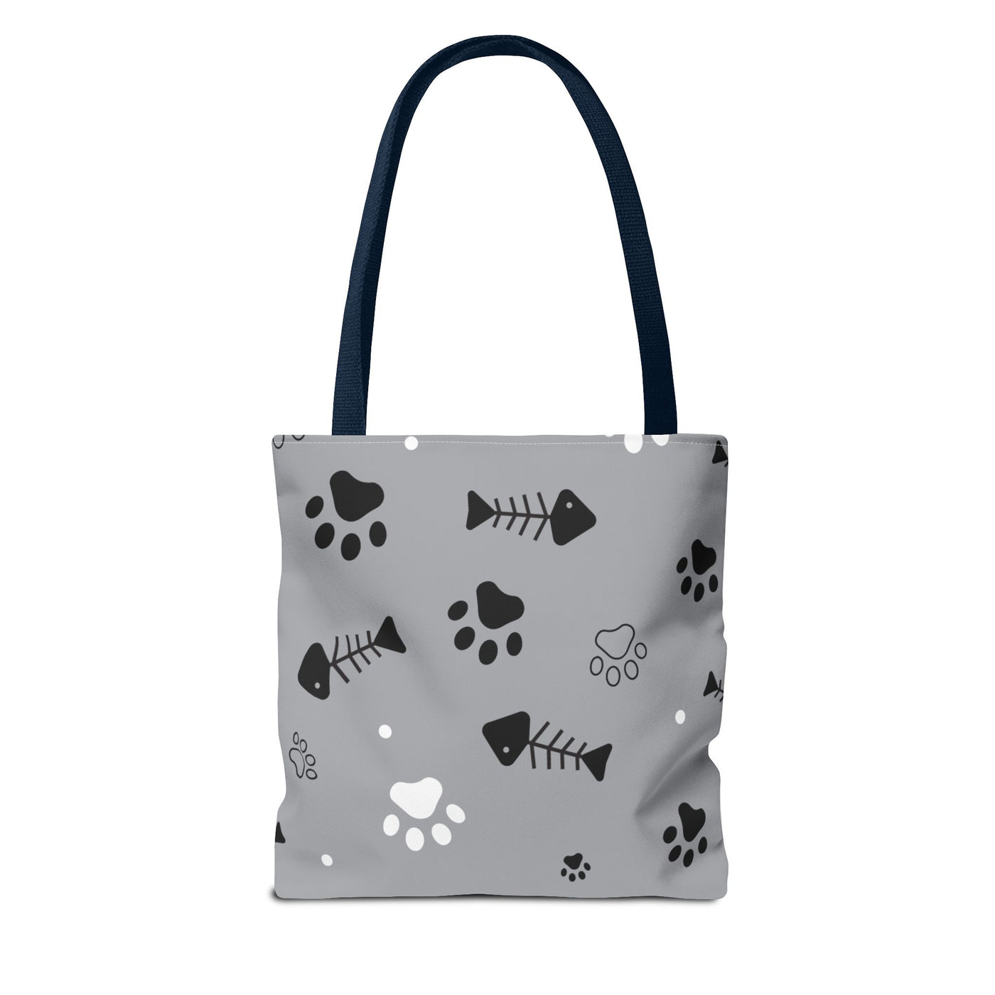 Cute Pet-Themed Tote Bag with Paws and Fish Design