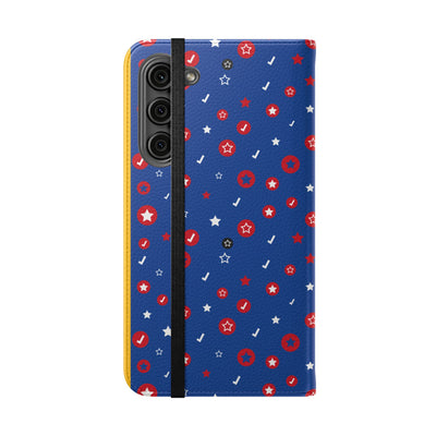 Patriotic Flip Case for Smartphones - Fun Stars and Stripes Design