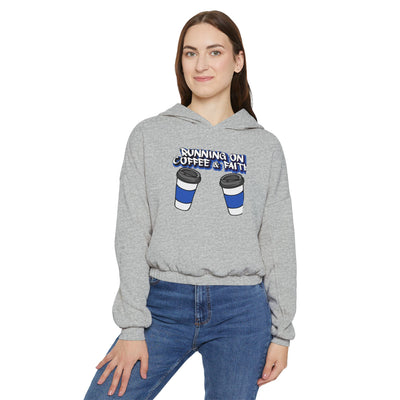 Running on Coffee & Faith Women's Hoodie - Cozy Cinched Bottom Sweatshirt