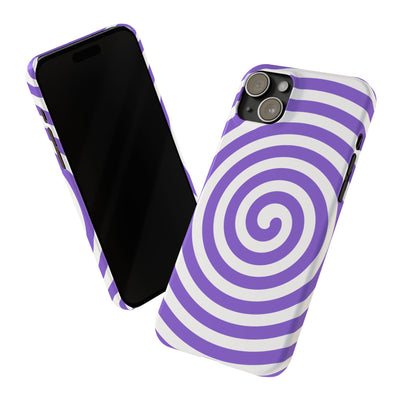 Trendy Purple Spiral Slim Phone Case - Stylish Protection for Your Device