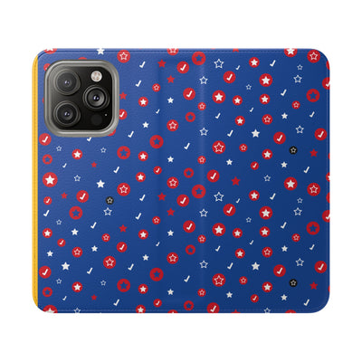 Patriotic Flip Case for Smartphones - Fun Stars and Stripes Design