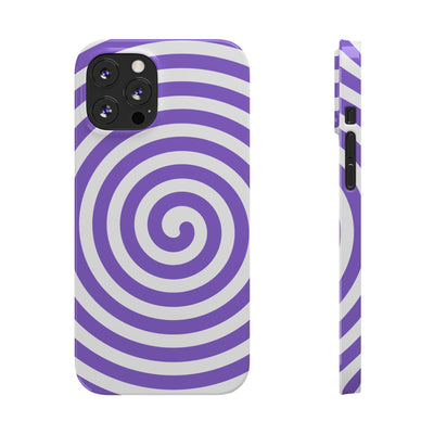Trendy Purple Spiral Slim Phone Case - Stylish Protection for Your Device
