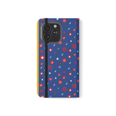 Patriotic Flip Case for Smartphones - Fun Stars and Stripes Design