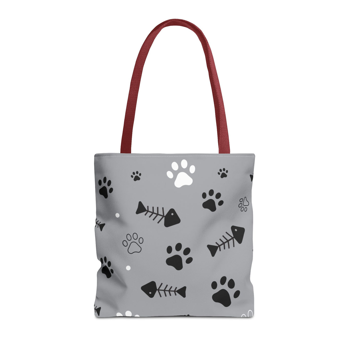 Cute Pet-Themed Tote Bag with Paws and Fish Design