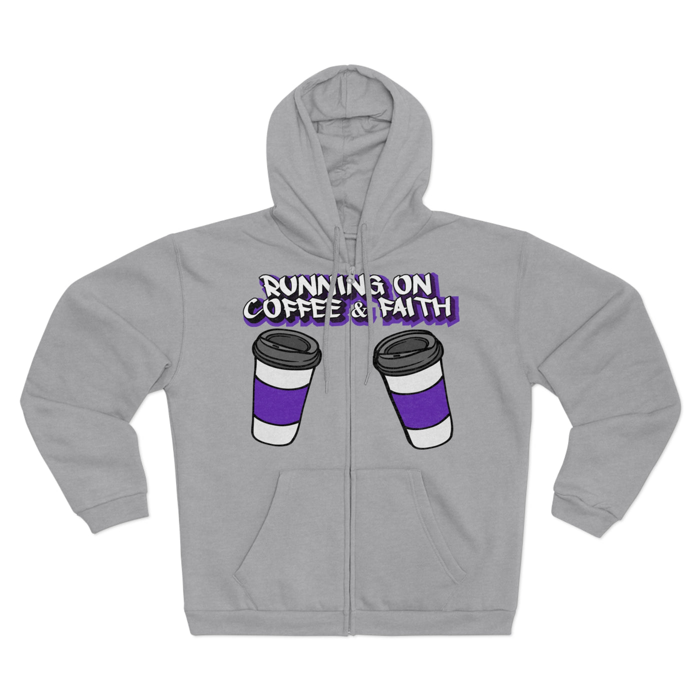Running on Coffee & Faith Unisex Hooded Zip Sweatshirt