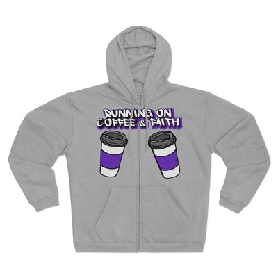 Running on Coffee & Faith Unisex Hooded Zip Sweatshirt