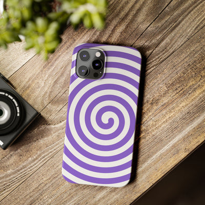 Trendy Purple Spiral Slim Phone Case - Stylish Protection for Your Device