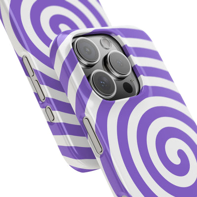 Trendy Purple Spiral Slim Phone Case - Stylish Protection for Your Device