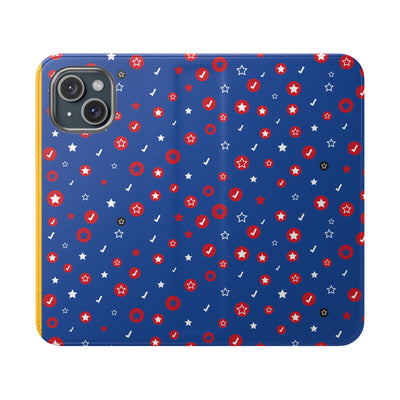 Patriotic Flip Case for Smartphones - Fun Stars and Stripes Design