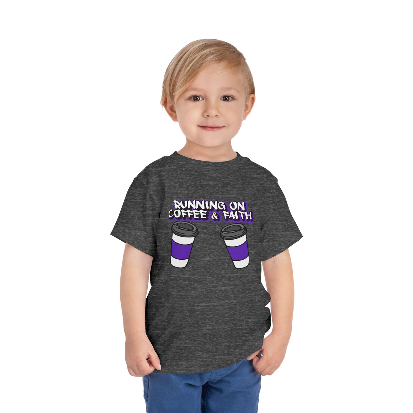 Toddler Short Sleeve Tee - Running on Coffee & Faith Design