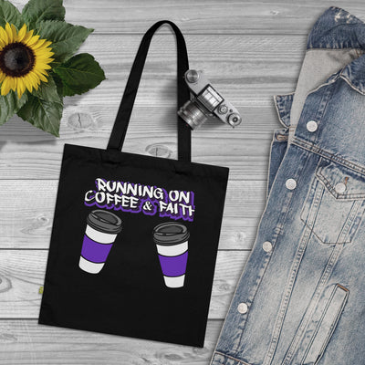 Running on Coffee & Faith Organic Cotton Tote Bag