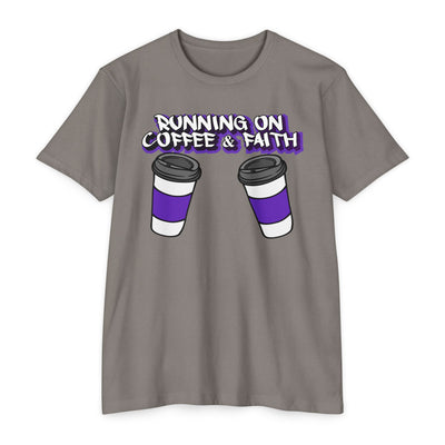 Running on Coffee & Faith Unisex T-Shirt - Casual Tee for Coffee Lovers