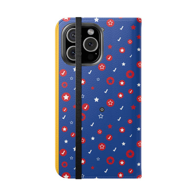 Patriotic Flip Case for Smartphones - Fun Stars and Stripes Design