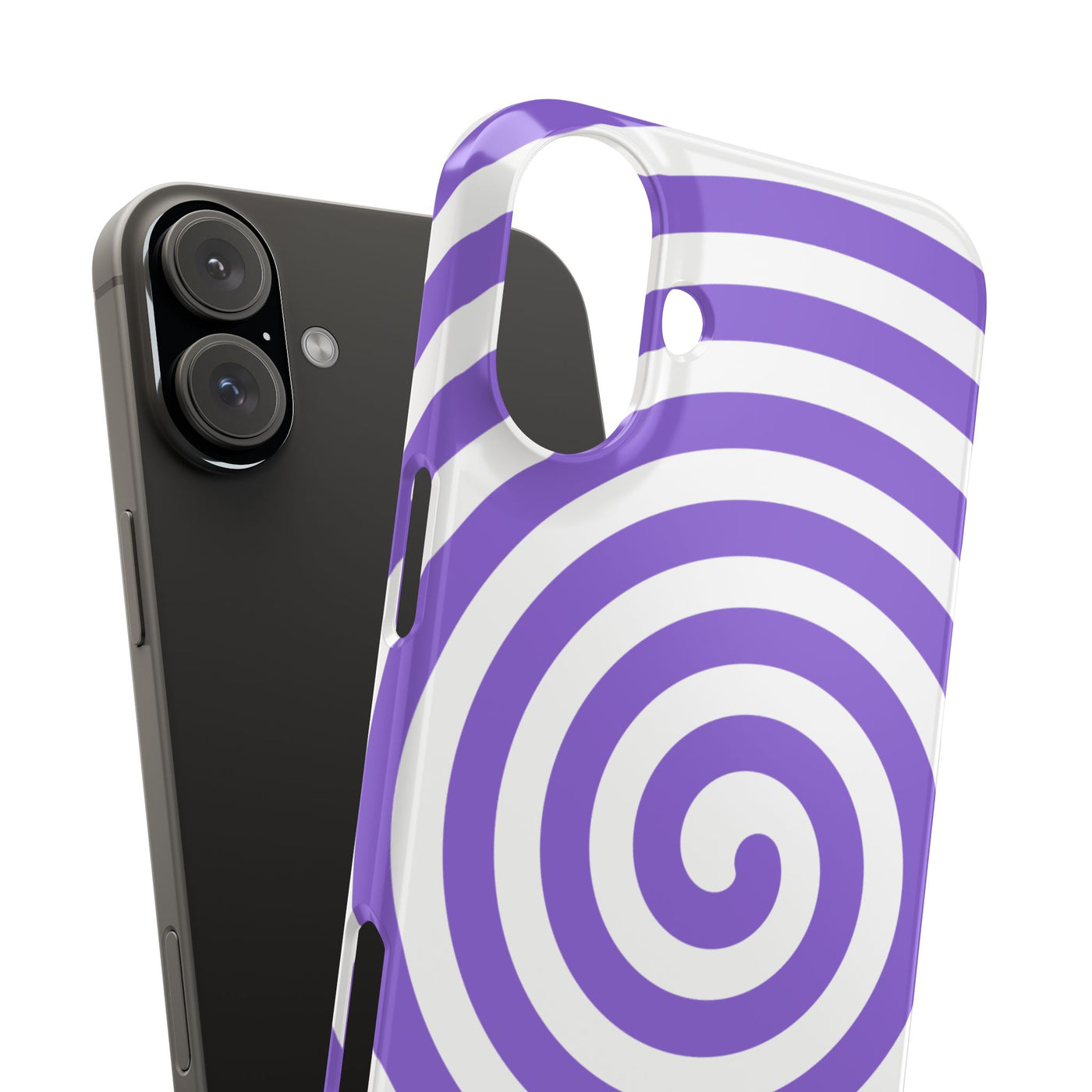 Trendy Purple Spiral Slim Phone Case - Stylish Protection for Your Device