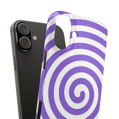 Trendy Purple Spiral Slim Phone Case - Stylish Protection for Your Device