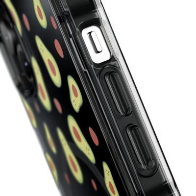 Playful Avocado Magnetic Clear Phone Case - Fun & Quirky Design