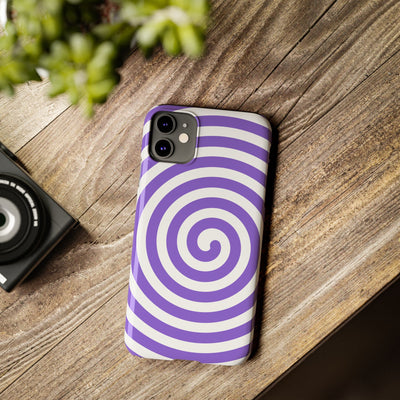 Trendy Purple Spiral Slim Phone Case - Stylish Protection for Your Device