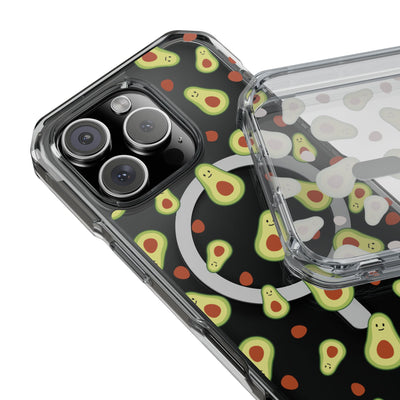 Playful Avocado Magnetic Clear Phone Case - Fun & Quirky Design