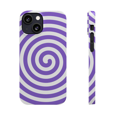 Trendy Purple Spiral Slim Phone Case - Stylish Protection for Your Device