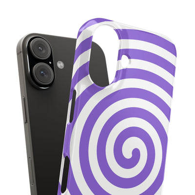 Trendy Purple Spiral Slim Phone Case - Stylish Protection for Your Device