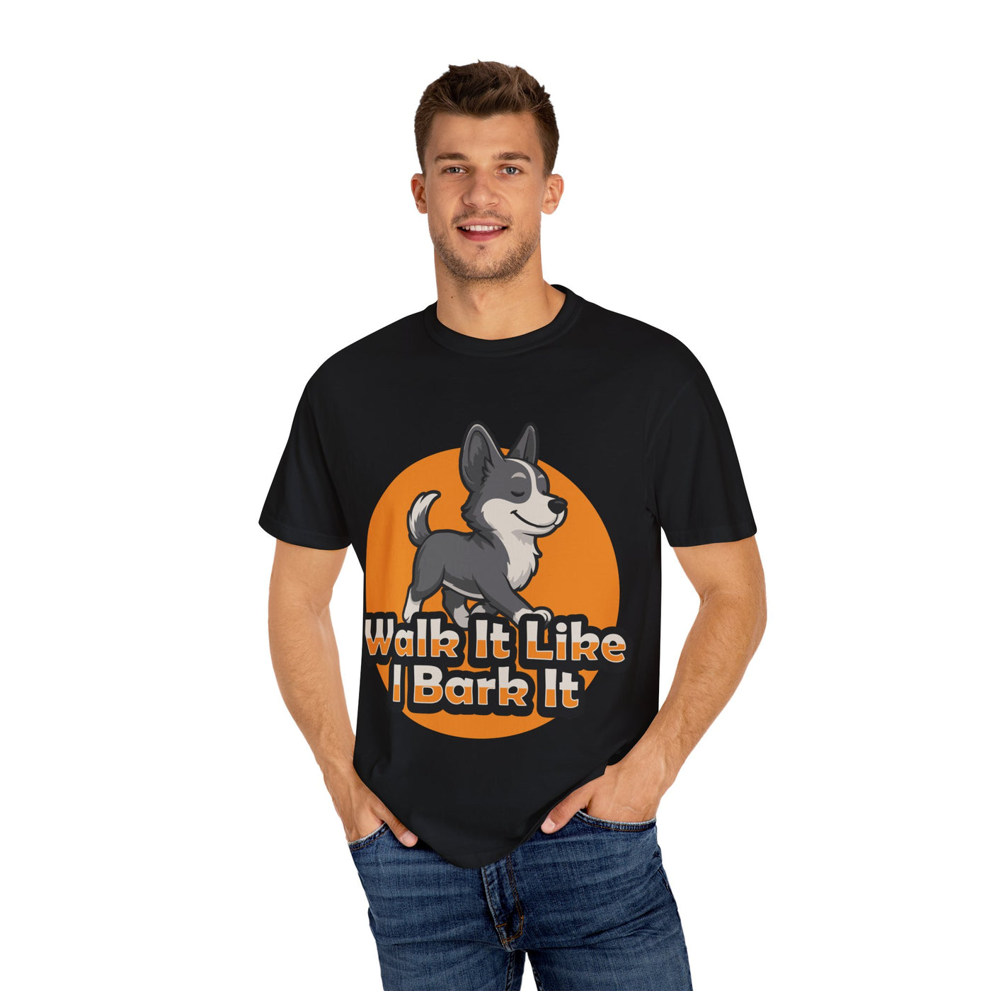 Dog Lover's Garment-Dyed T-Shirt, Funny Pet Shirt, Walk It Like I Bark It Tee, Unisex Dog T-Shirt, Gift for Dog Owners