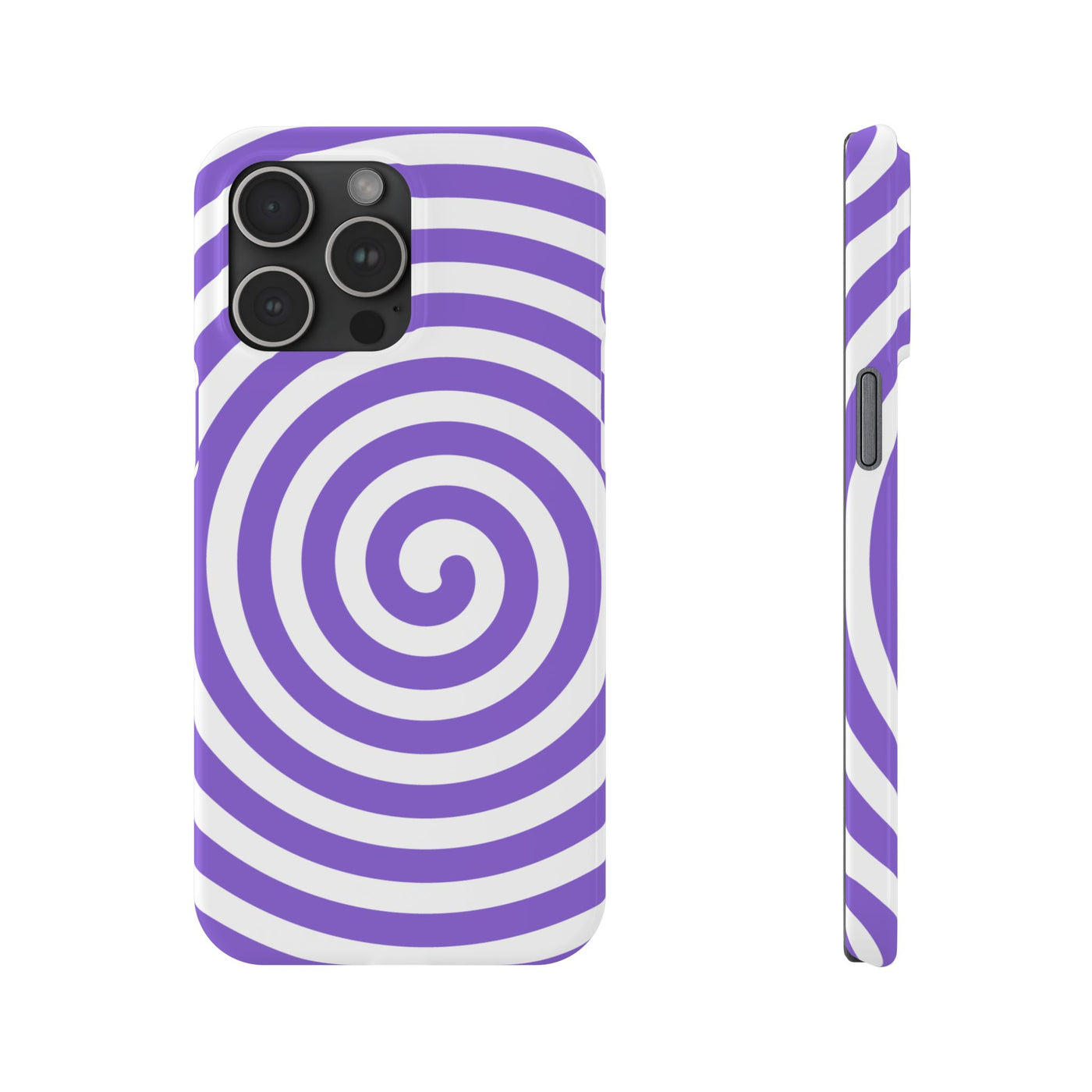 Trendy Purple Spiral Slim Phone Case - Stylish Protection for Your Device
