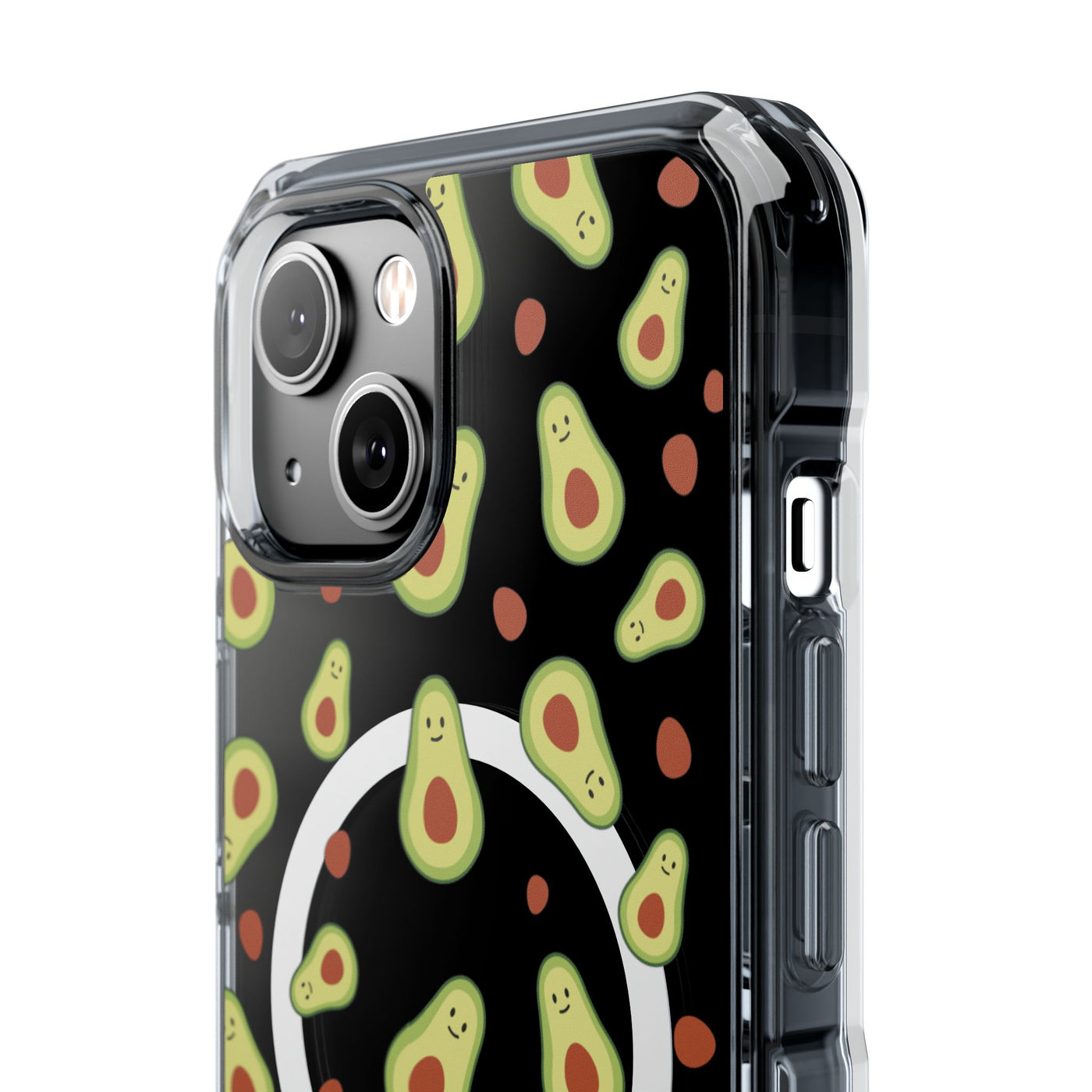 Playful Avocado Magnetic Clear Phone Case - Fun & Quirky Design