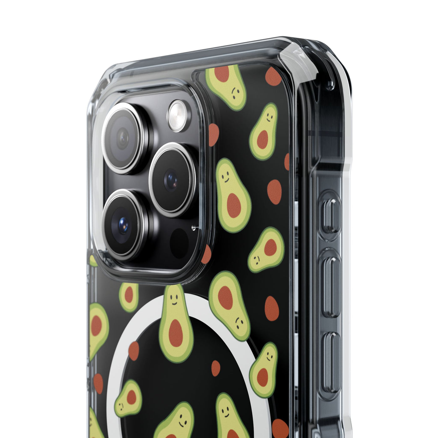 Playful Avocado Magnetic Clear Phone Case - Fun & Quirky Design