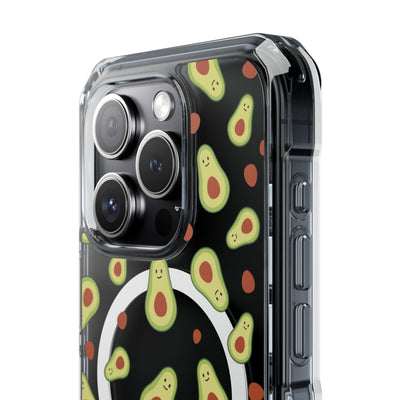 Playful Avocado Magnetic Clear Phone Case - Fun & Quirky Design